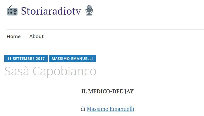 Il Signore dell'etere - Sasà Capobianco, articolo sulla storia della radio e TV italiana